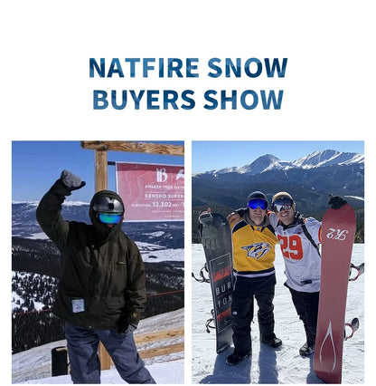 NATFIRE Pro Interchangeable Ski & Snowboard Goggles (OTG)