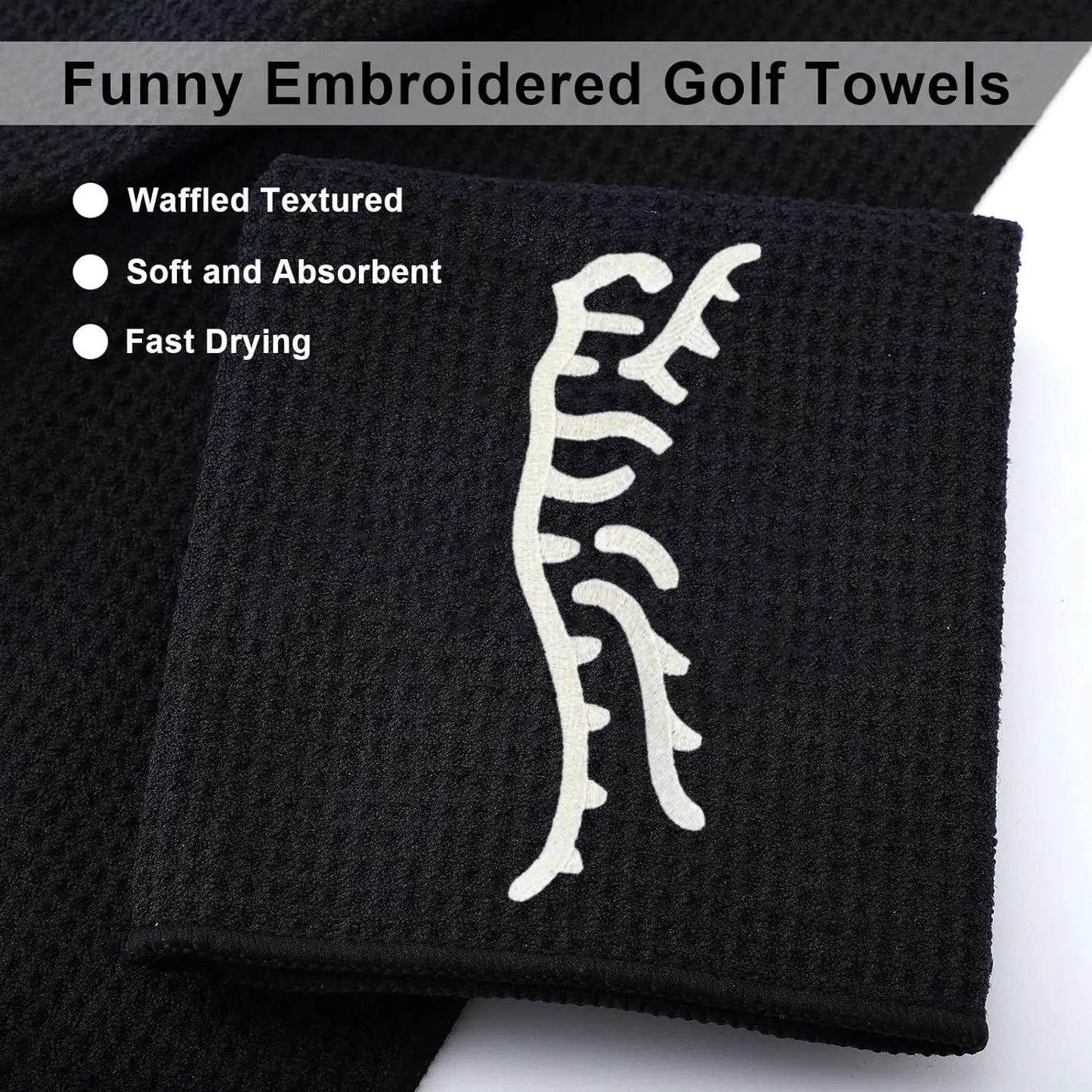 Embroidered Waffle-Weave Golf Towel