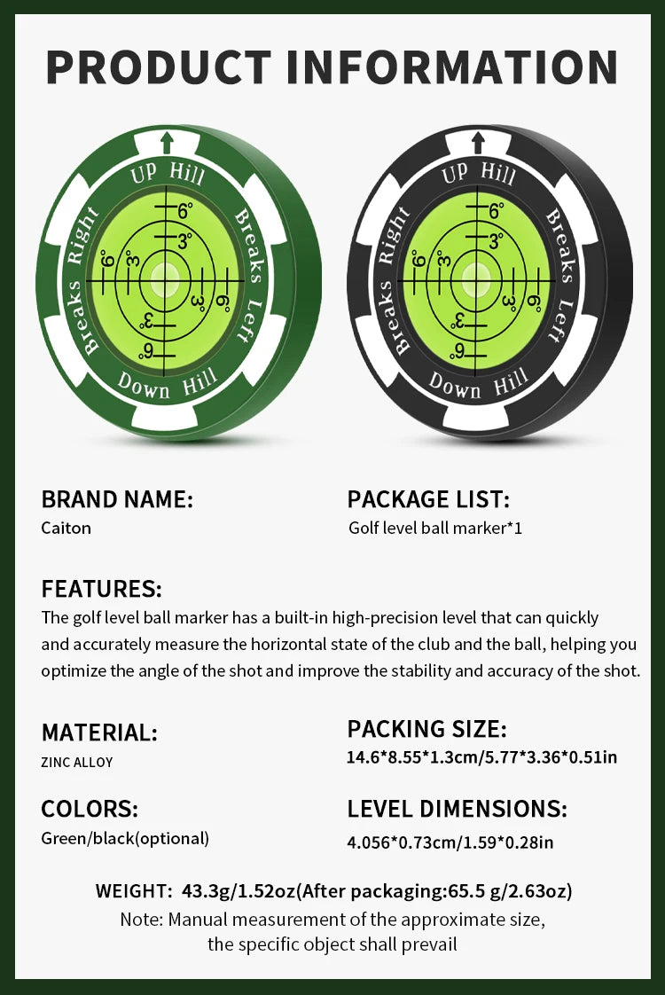 Caiton Magnetic Green-Reading Ball Marker