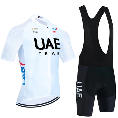 Pro-Team UAE Cycling Jersey & Bib Shorts Set (20D Gel Pad)