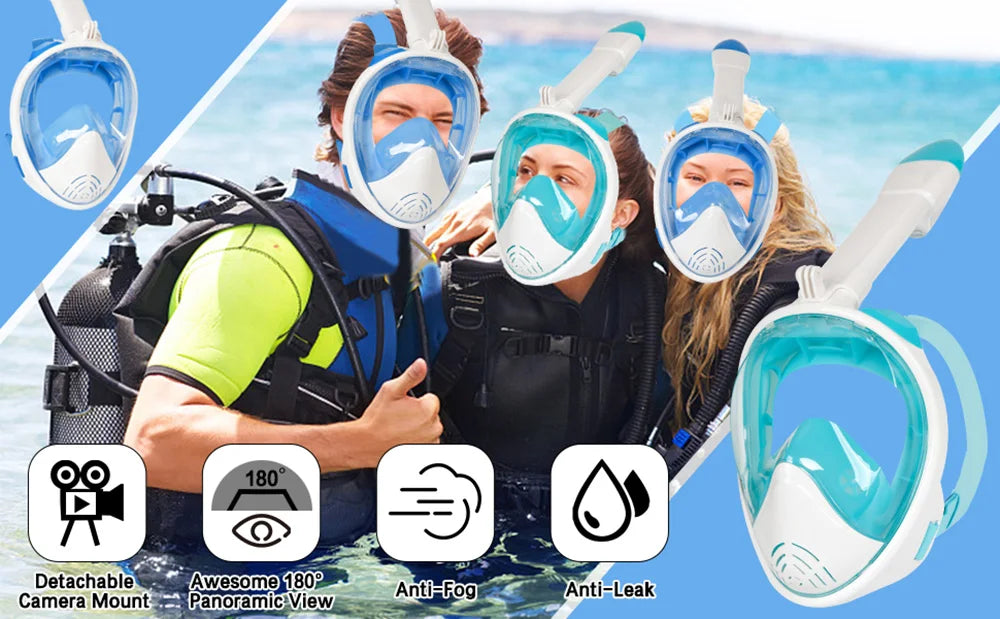 180° Panoramic Full-Face Snorkel Mask