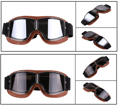 Vintage Leather Motorcycle & Ski Goggles