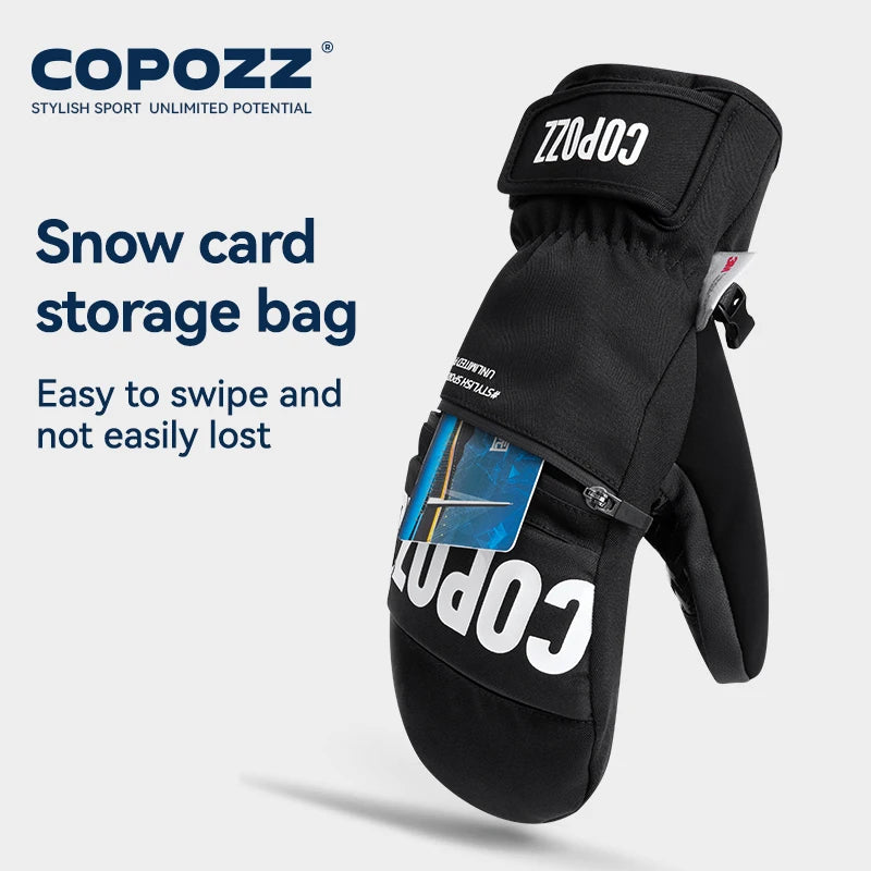 COPOZZ 3M Thinsulate Waterproof Ski Mittens