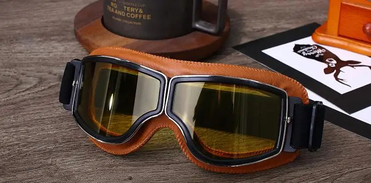 Vintage Leather Motorcycle & Ski Goggles