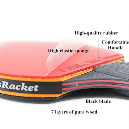 Professional Table Tennis Racket Set 2PCS - 5/6 Star