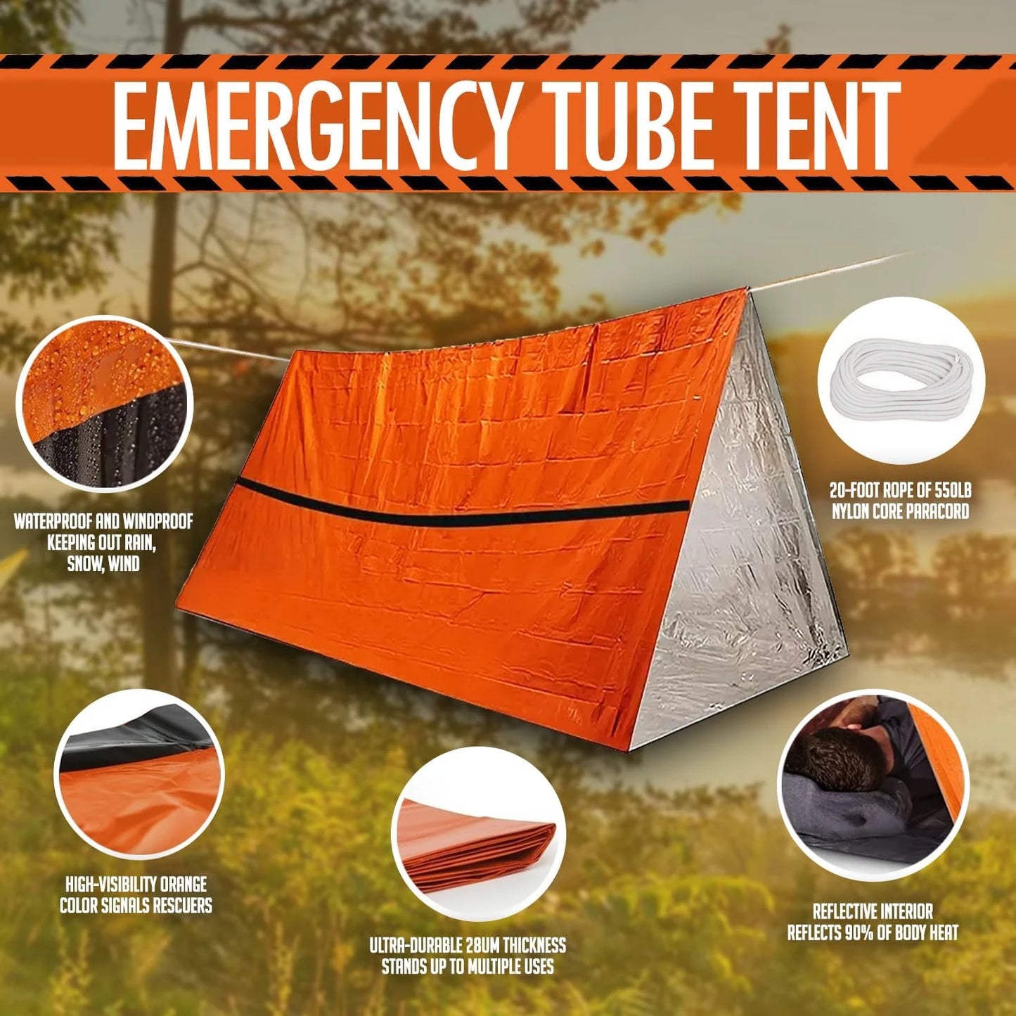 Emergency Survival Shelter Tent (2-Person Mylar Tent)