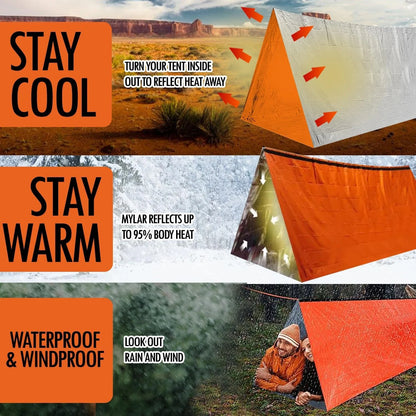 Emergency Survival Shelter Tent (2-Person Mylar Tent)