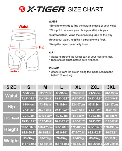 X-TIGER 5D Padded Cycling Underwear Shorts (6-Hour Support)