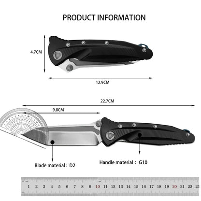 Tactical Folding Knife (D2 Steel & G10 Handle)