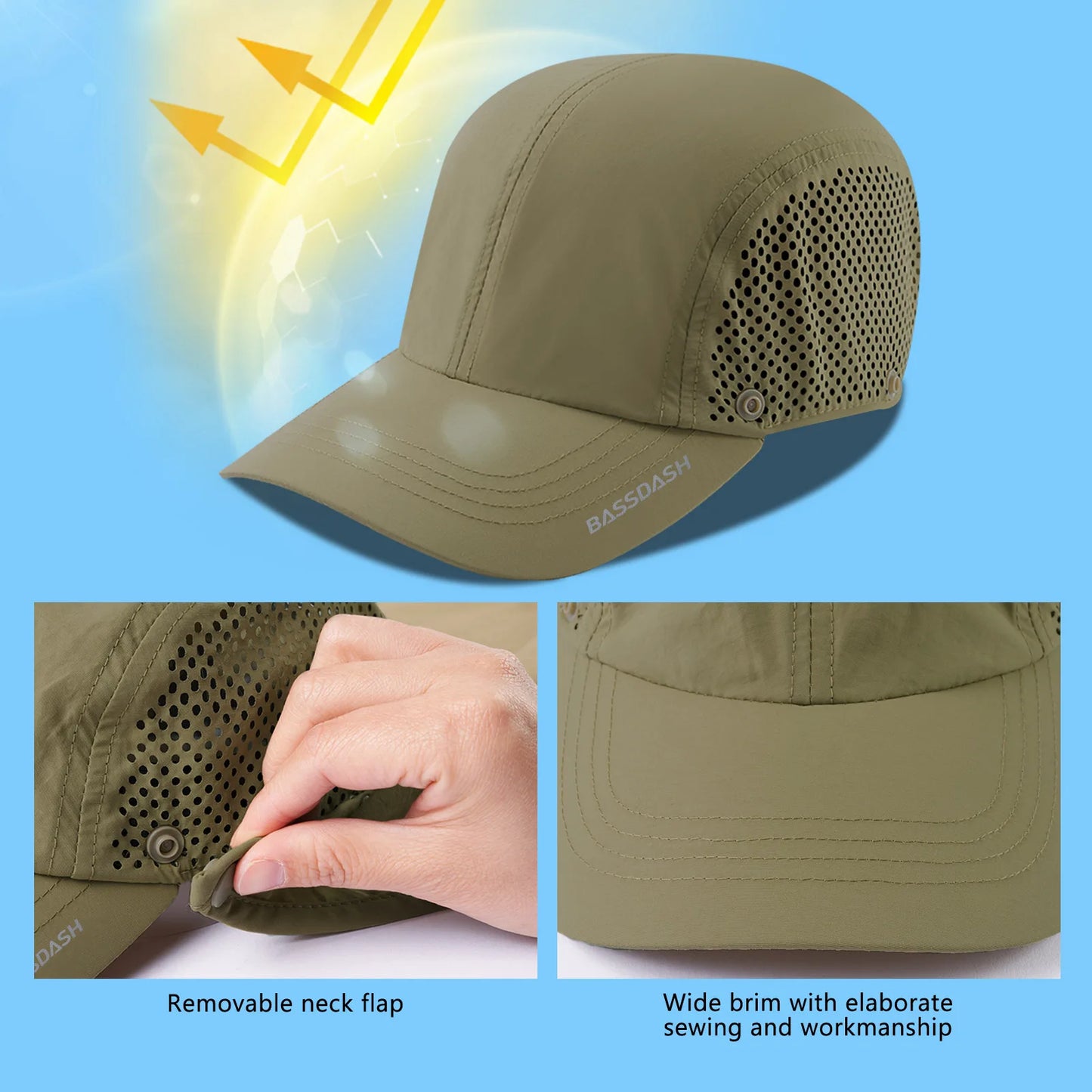 BASSDASH UPF 50+ Convertible Sun Hat
