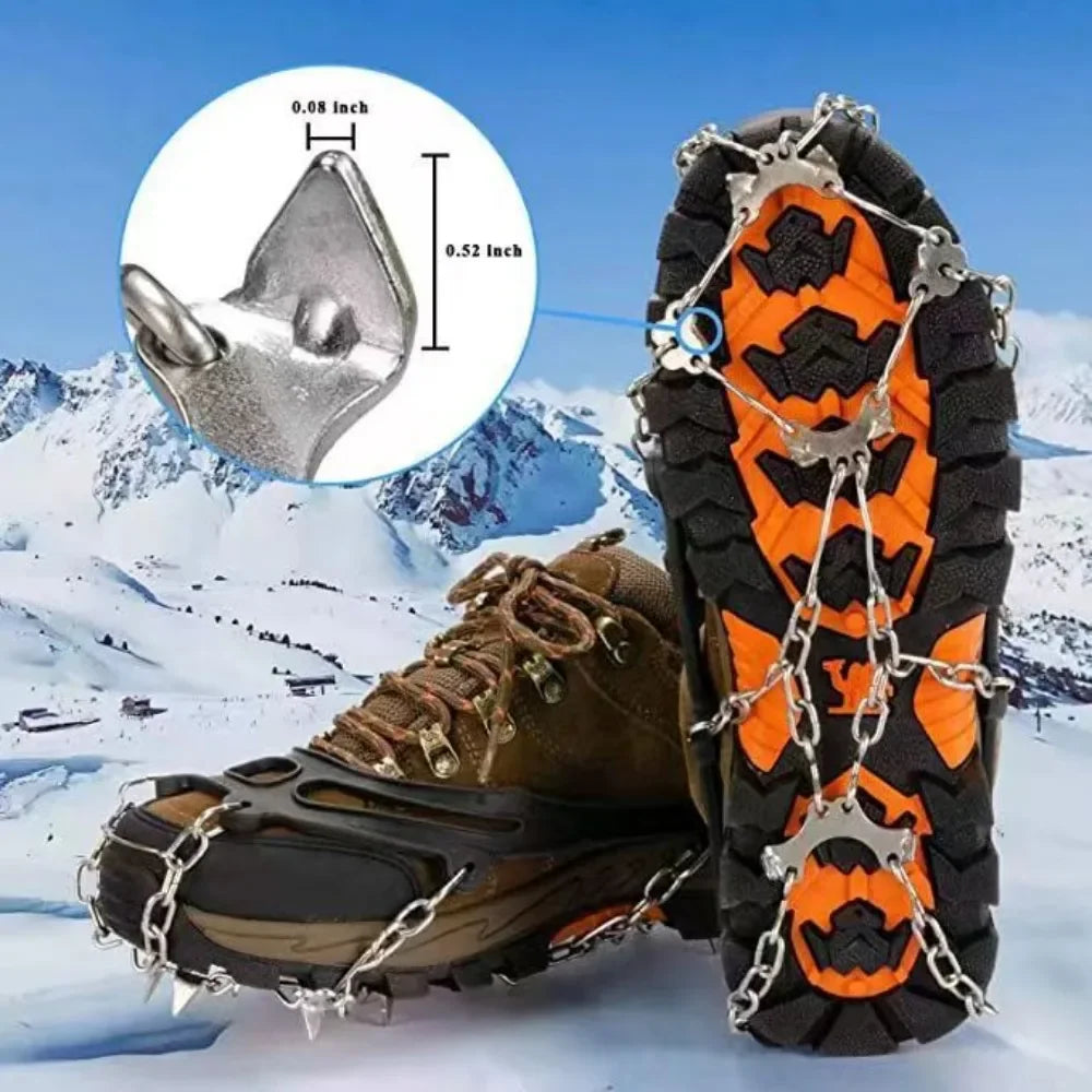 8-Spike Anti-Slip Ice Cleats for Boots & Shoes