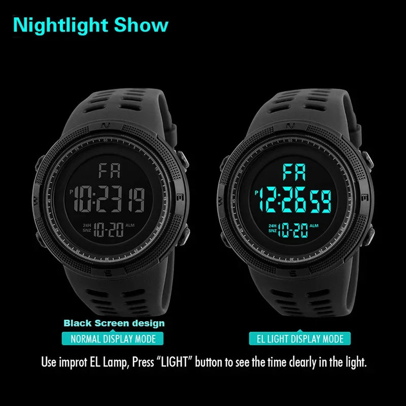 Rugged Digital Sports & Outdoor Watch