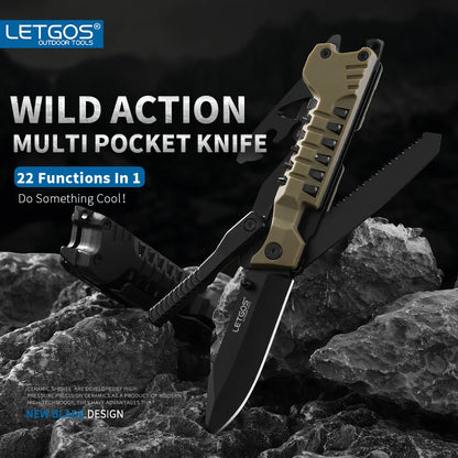 LETGOS 22-in-1 Tactical Multi-Tool Pocket Knife