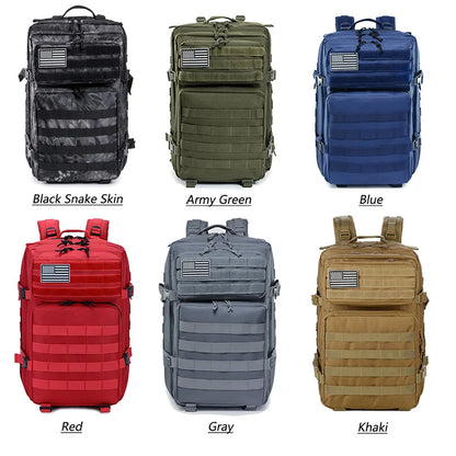 45L Tactical MOLLE Backpack for Hiking & Trekking