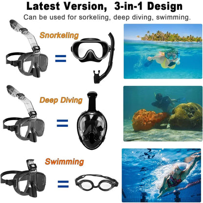 3-in-1 Convertible Snorkel & Dive Mask