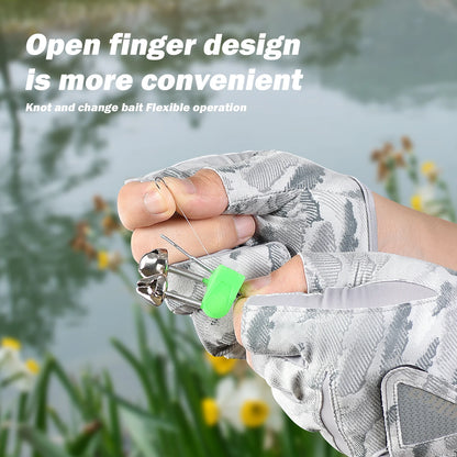 Three-Finger Breathable Fishing Gloves with UV Protection