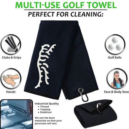 Embroidered Waffle-Weave Golf Towel