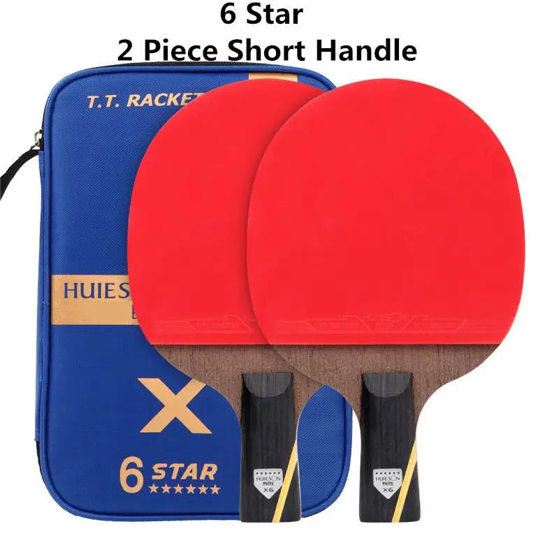 HUIESON 6-Star Carbon Table Tennis Racket Set (2-Pack)