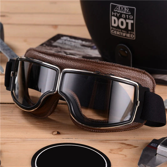 Vintage Leather Motorcycle & Ski Goggles