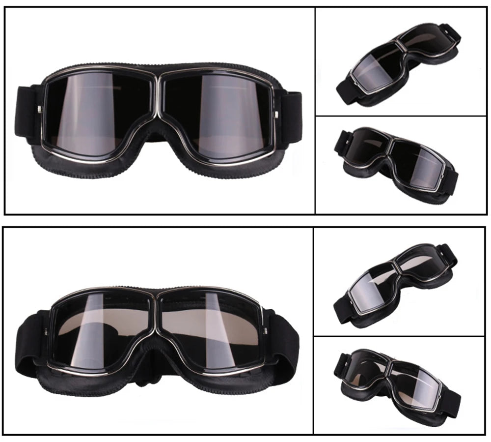 Vintage Leather Motorcycle & Ski Goggles