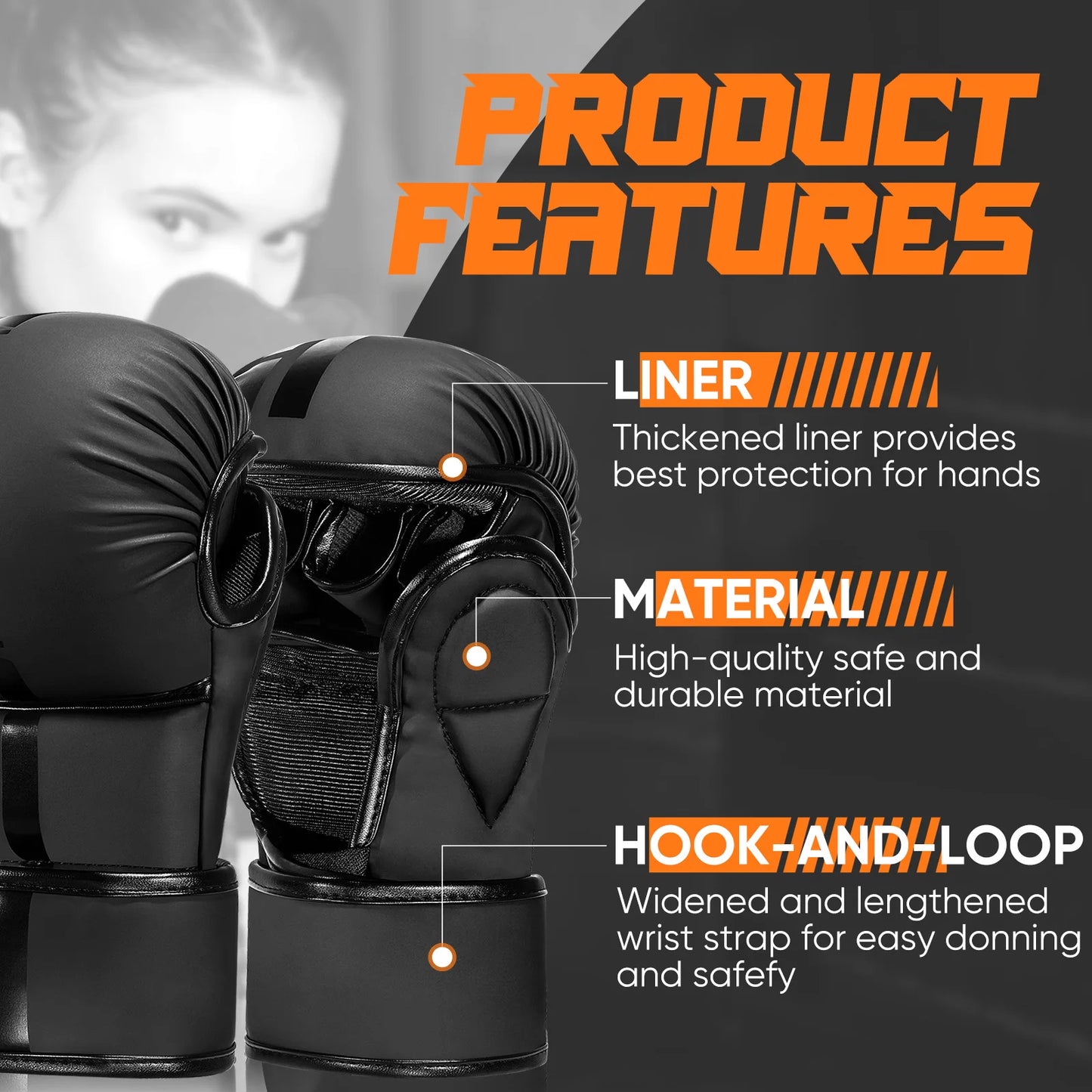 Extended Wrist Support MMA Sparring Gloves