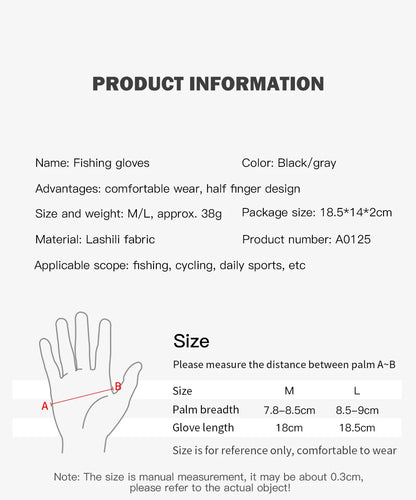 Three-Finger Breathable Fishing Gloves with UV Protection