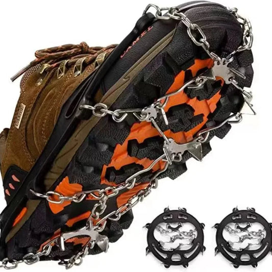 8-Spike Anti-Slip Ice Cleats for Boots & Shoes