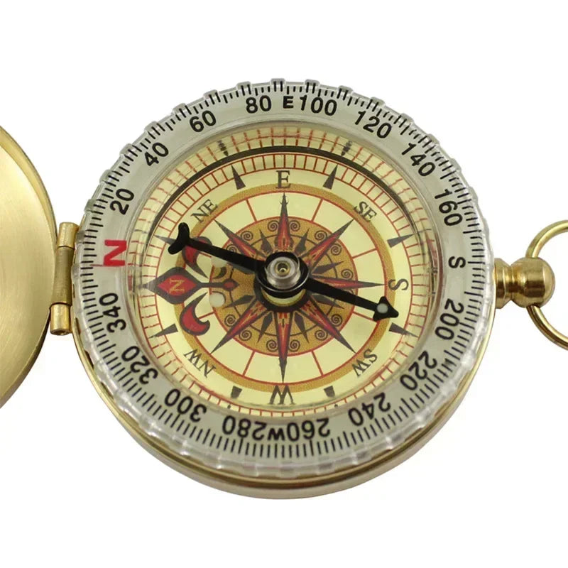 Classic Brass Pocket Compass with Luminous Display