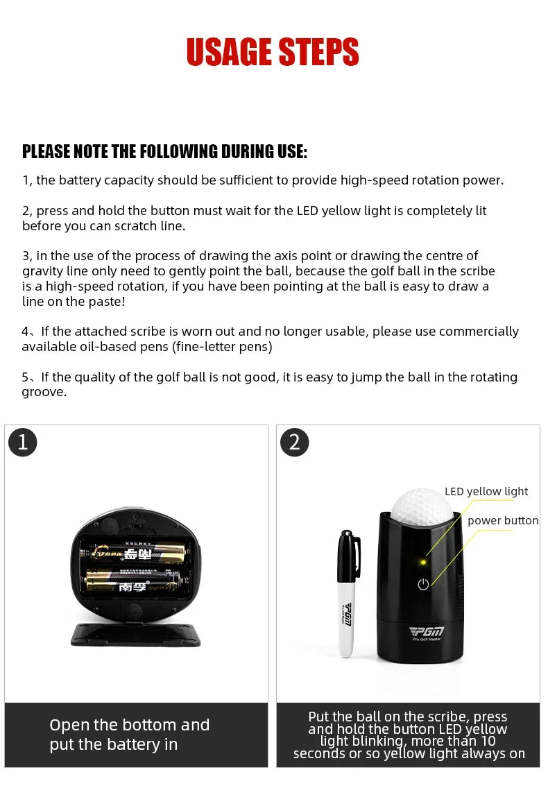 PGM Electric Center-of-Gravity Golf Ball Liner