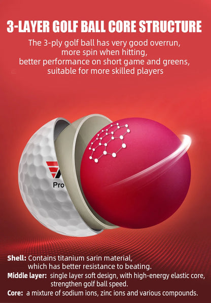 PGM Tour Performance 3-Piece Golf Balls