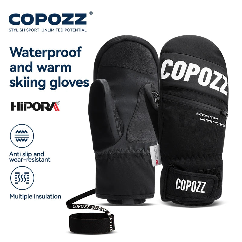 COPOZZ 3M Thinsulate Waterproof Ski Mittens