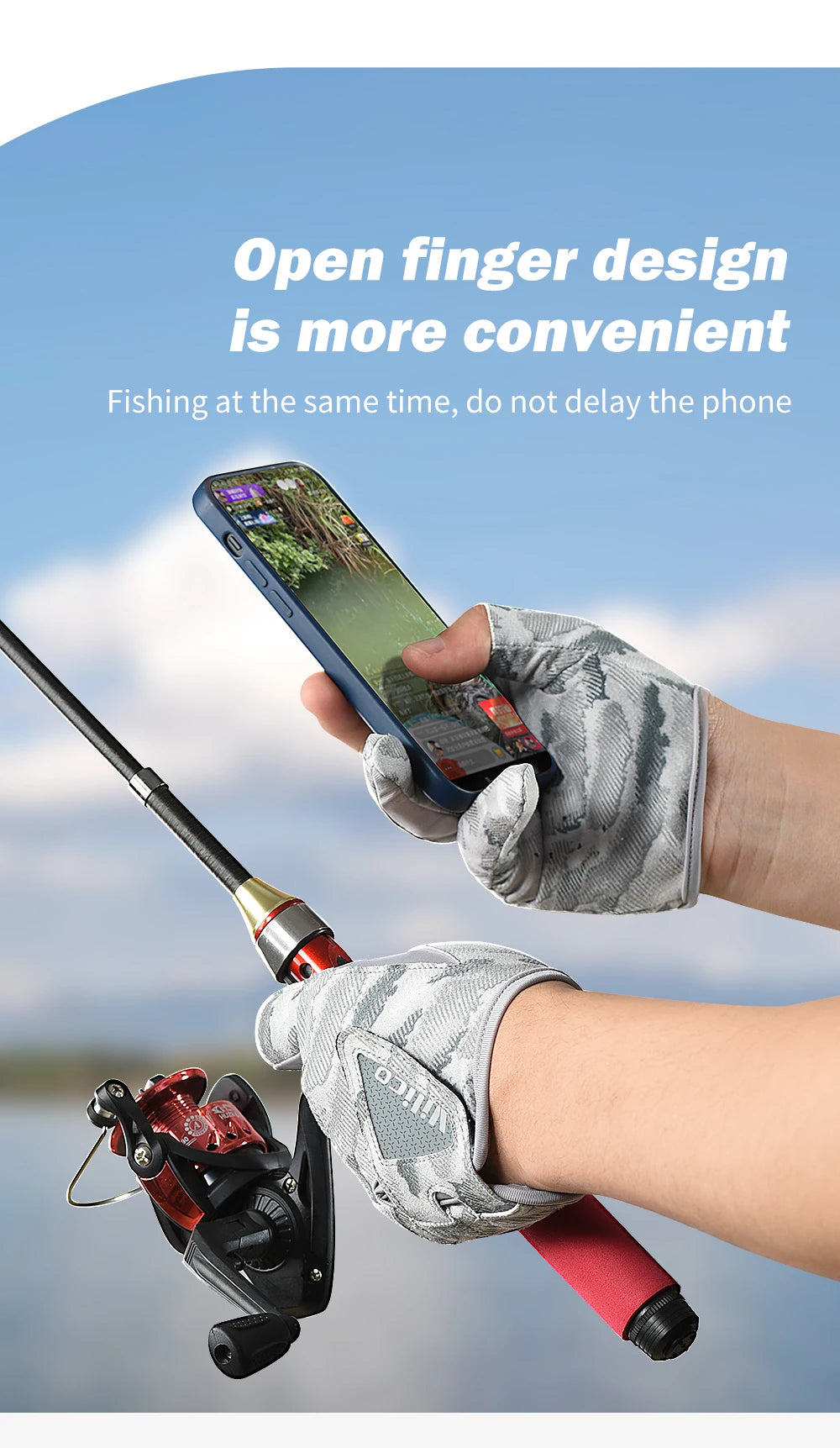 Three-Finger Breathable Fishing Gloves with UV Protection