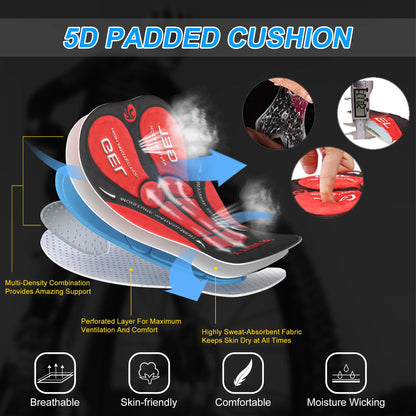 X-TIGER 5D Padded Cycling Underwear Shorts (6-Hour Support)