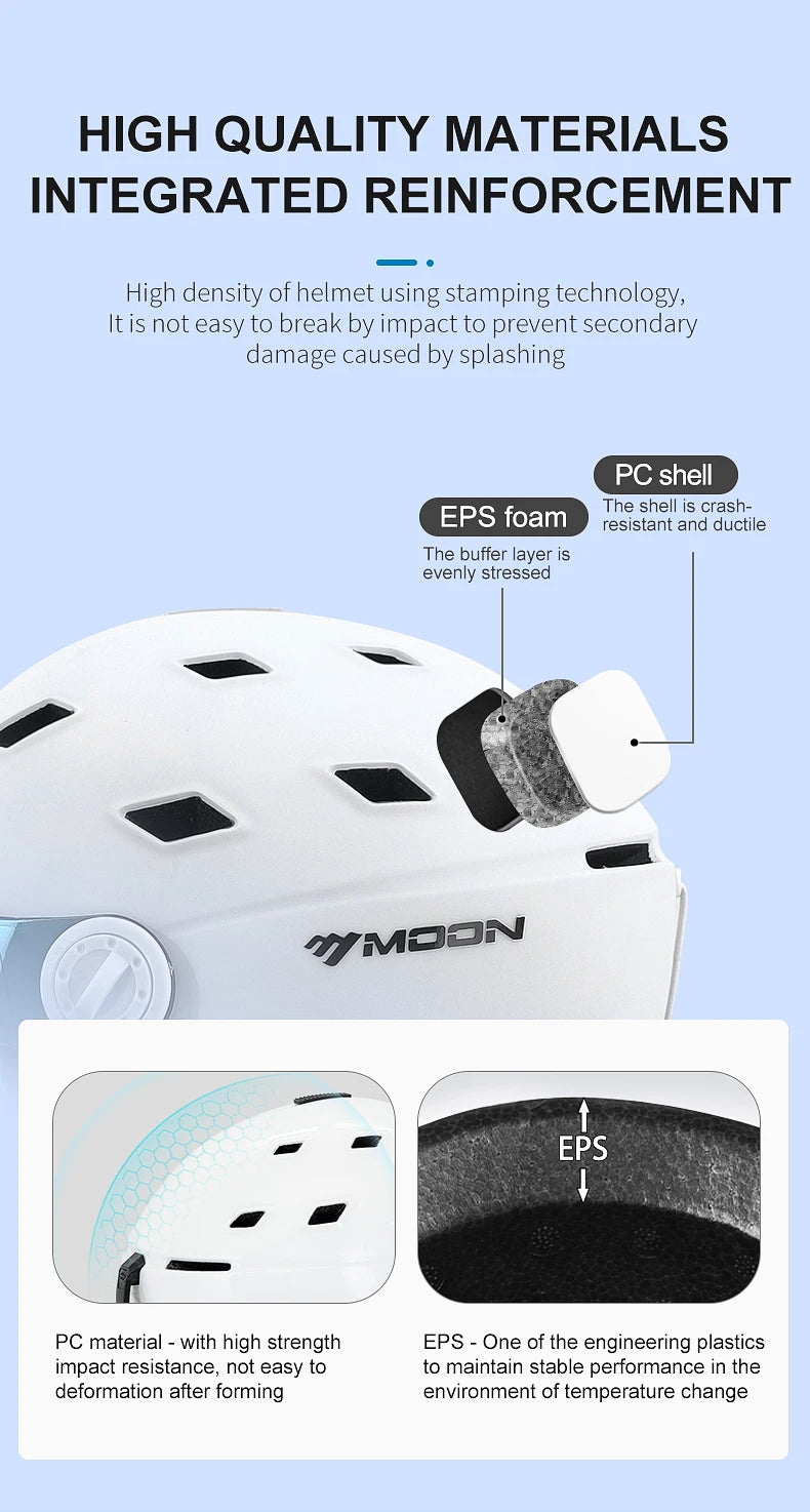 MOON Professional Ski & Snowboard Helmet (with Optional Visor)