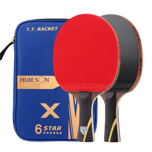 HUIESON 6-Star Carbon Table Tennis Racket Set (2-Pack)