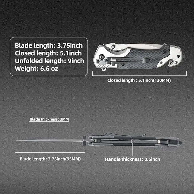 Tactical Rescue & Survival Folding Knife