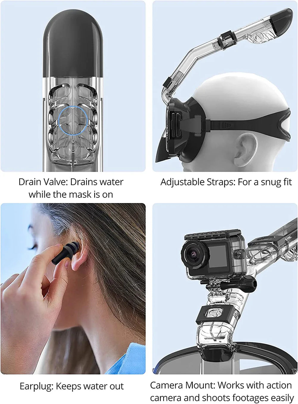 3-in-1 Convertible Snorkel & Dive Mask