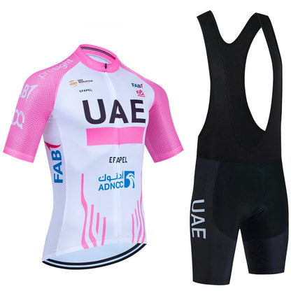 Pro-Team UAE Cycling Jersey & Bib Shorts Set (20D Gel Pad)