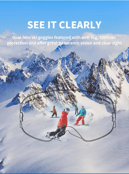 NATFIRE Pro Interchangeable Ski & Snowboard Goggles (OTG)