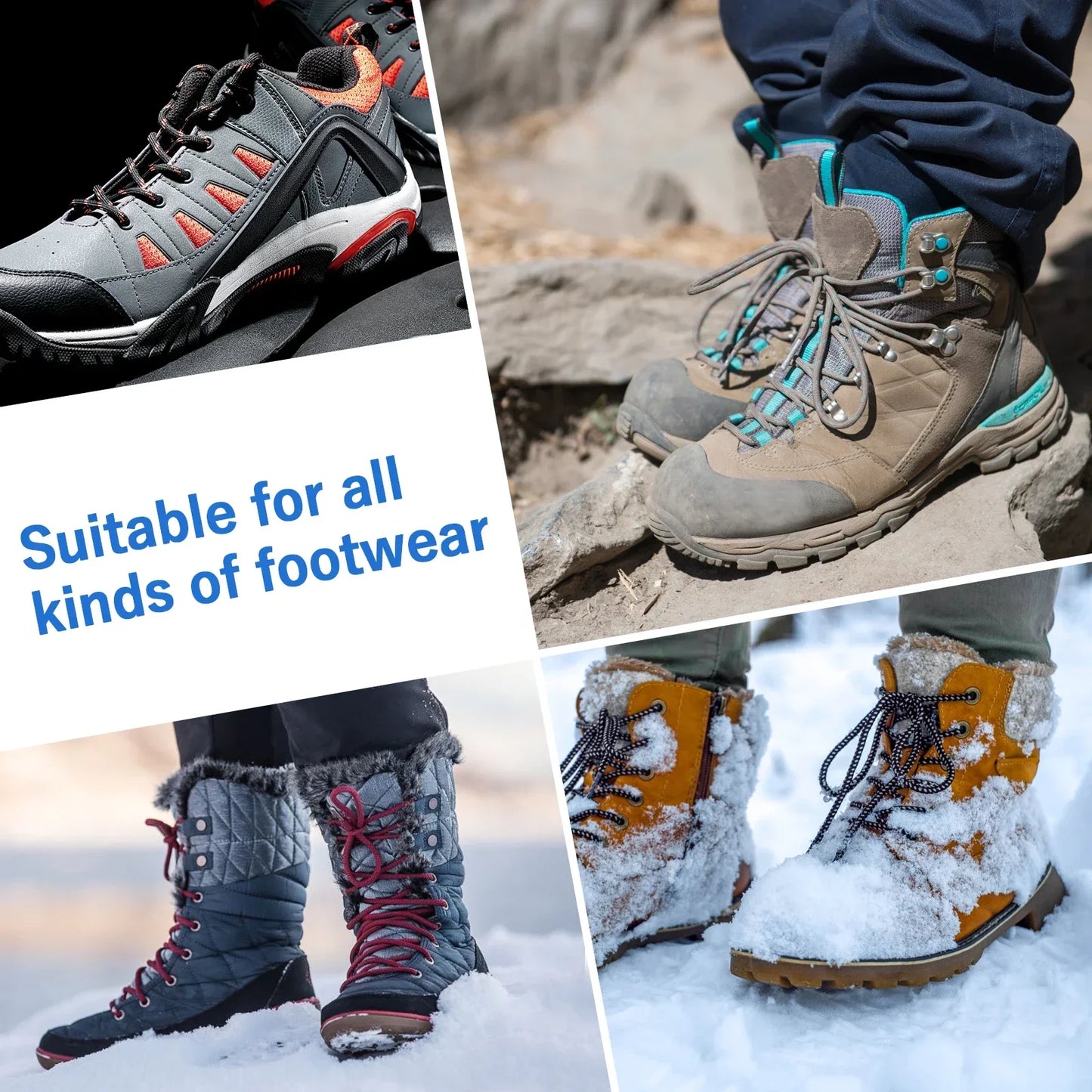 8-Spike Anti-Slip Ice Cleats for Boots & Shoes