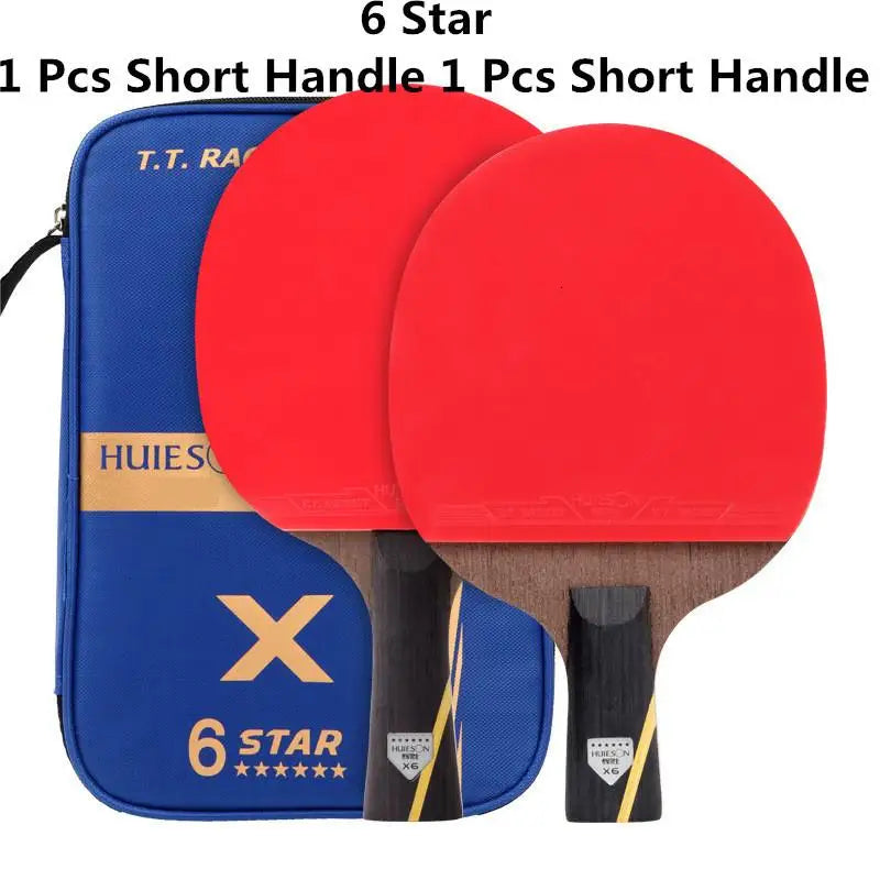 HUIESON 6-Star Carbon Table Tennis Racket Set (2-Pack)