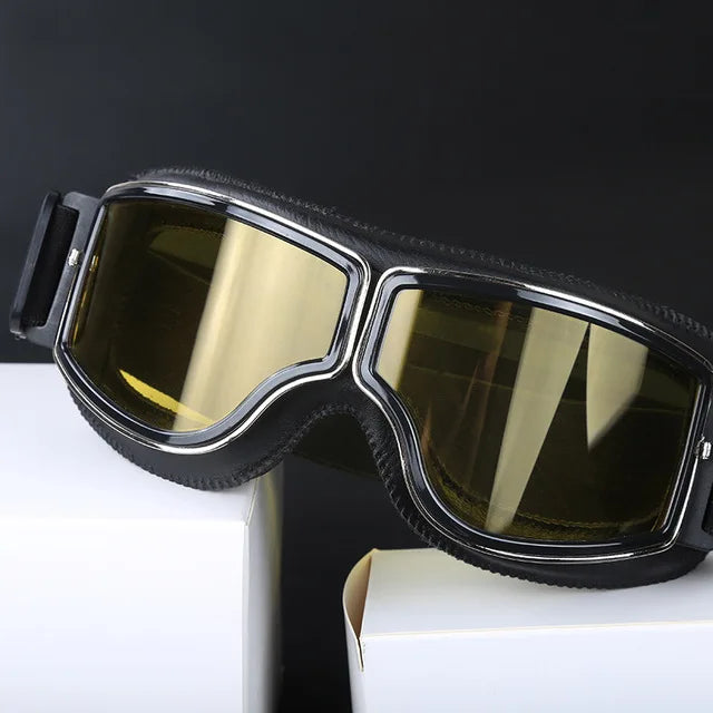 Vintage Leather Motorcycle & Ski Goggles