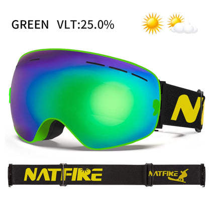 NATFIRE Pro Interchangeable Ski & Snowboard Goggles (OTG)