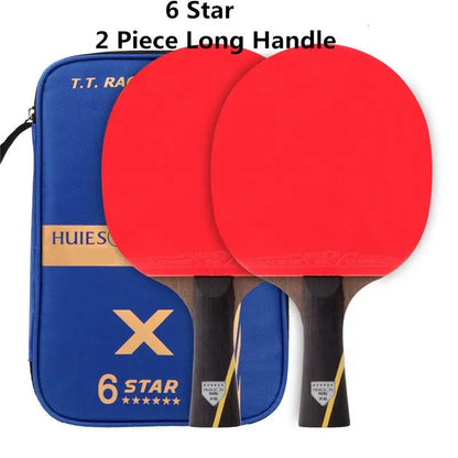 HUIESON 6-Star Carbon Table Tennis Racket Set (2-Pack)