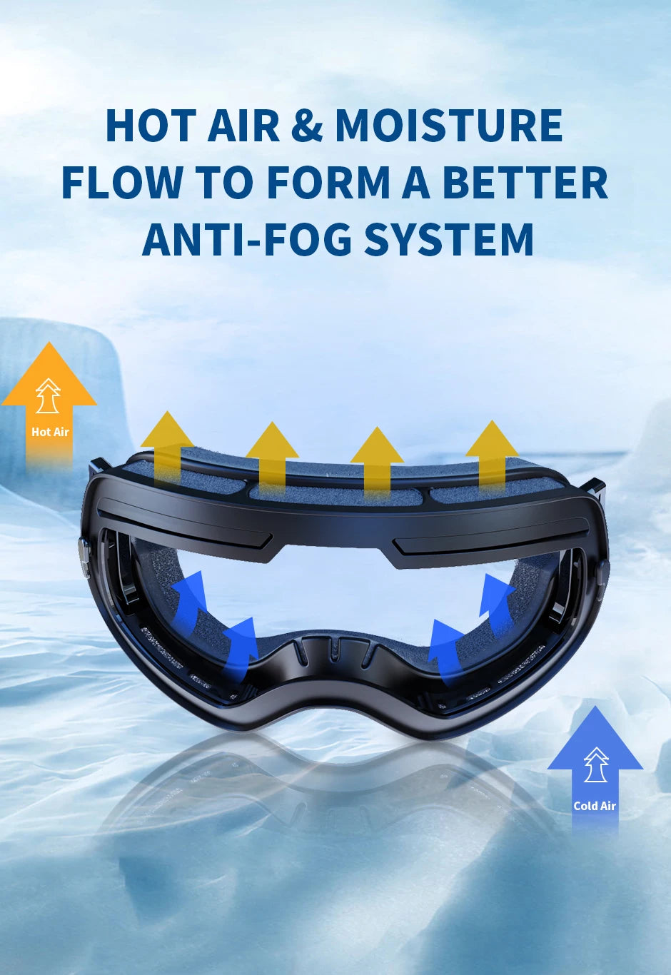 NATFIRE Pro Interchangeable Ski & Snowboard Goggles (OTG)