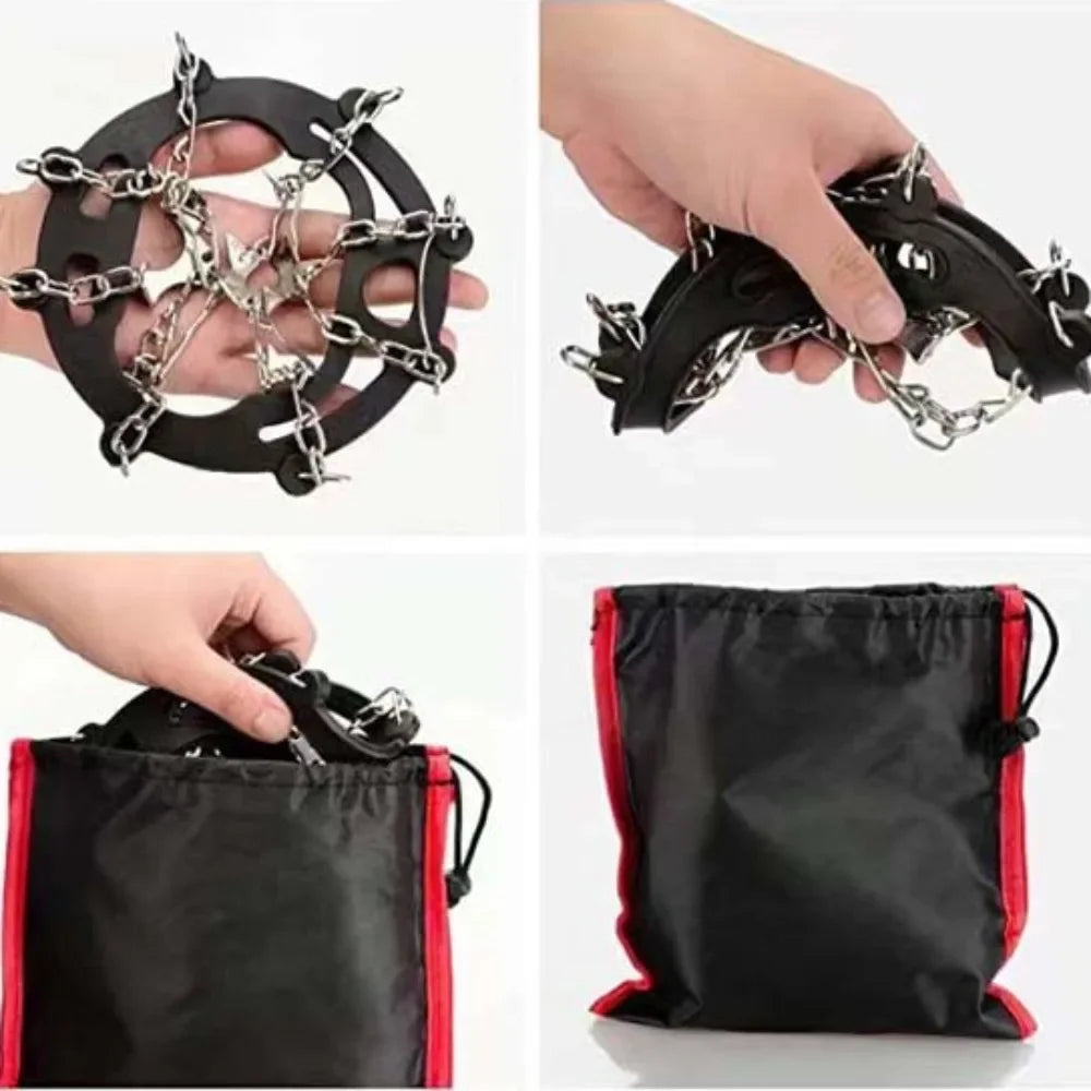 8-Spike Anti-Slip Ice Cleats for Boots & Shoes