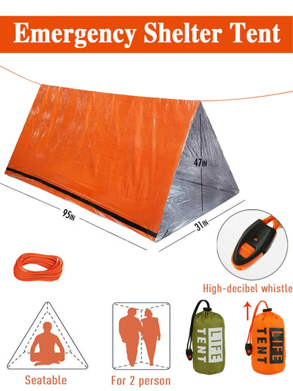 Emergency Survival Shelter Tent (2-Person Mylar Tent)