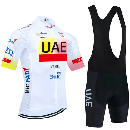 Pro-Team UAE Cycling Jersey & Bib Shorts Set (20D Gel Pad)