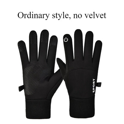 Waterproof Thermal Ski Gloves with Zipper Pocket