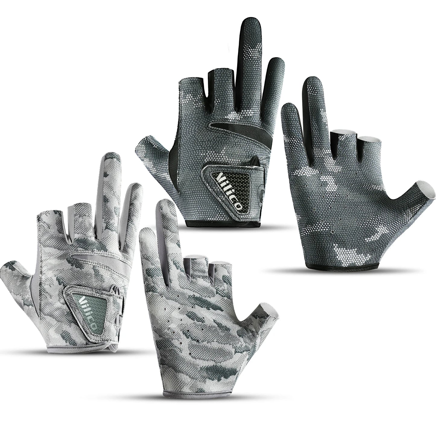 Three-Finger Breathable Fishing Gloves with UV Protection
